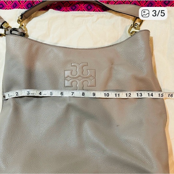 Tory Burch Taupe Leather Shoulder Bag - Picture 2 of 5